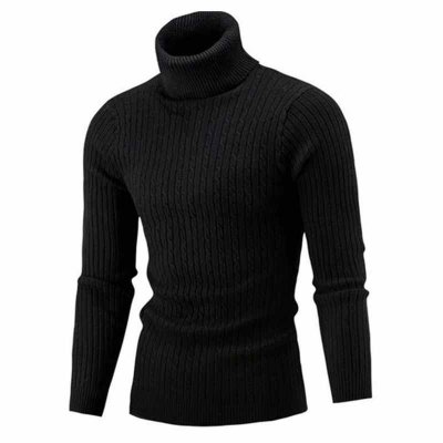Winter Men's Turtleneck Sweaters Thick Warm High Neck Sweater Mens Sweaters Solid Color Slims Pullover Men Knitwear Male Sweater